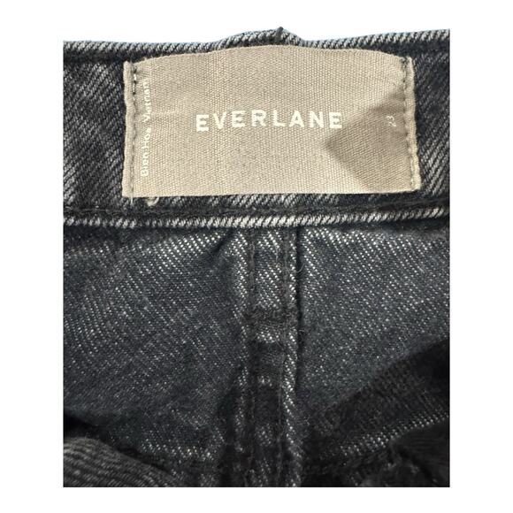 Everlane The Denim Jean Skirt Womens 23 Washed Black Raw Hem Cotton Pockets - Picture 4 of 9